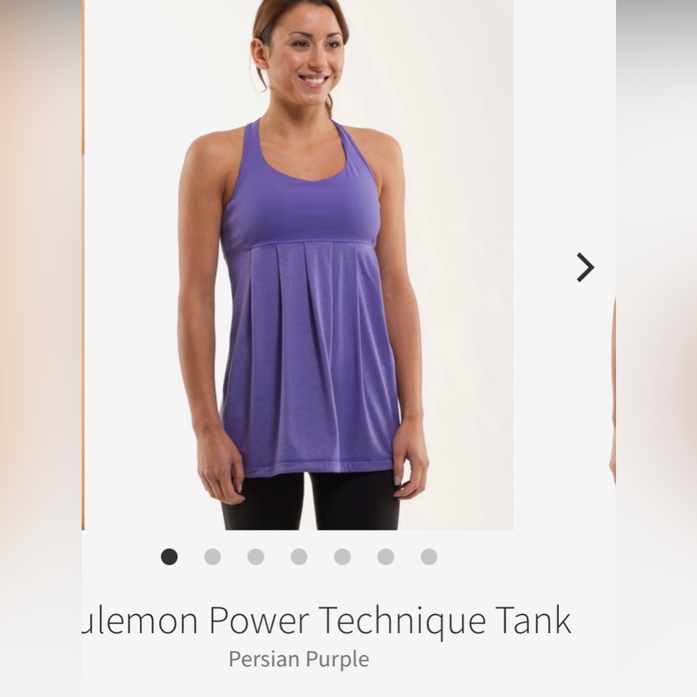 lululemon power technique tank. Persian purple size 8.
